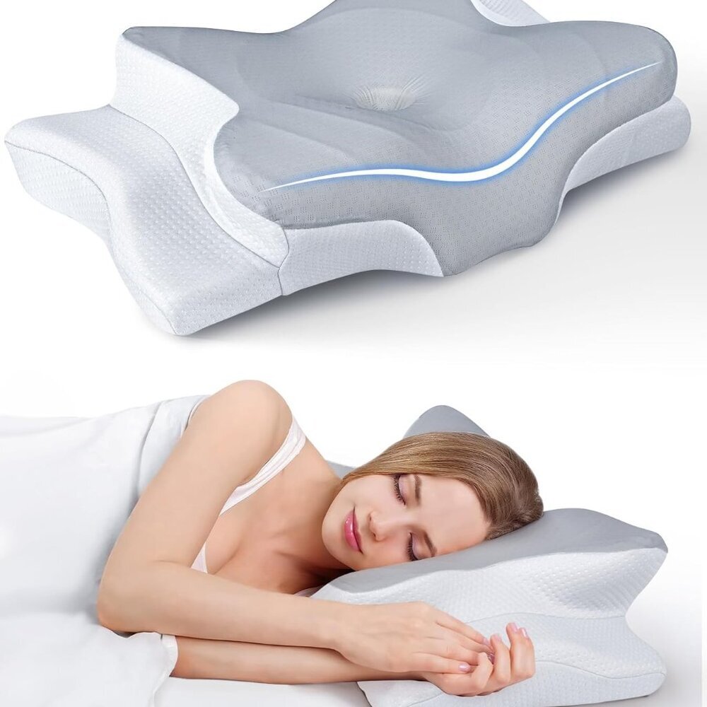 Ultra Pain Relief Cooling Pillow for Neck Support, Adjustable Cervical Pillow Co